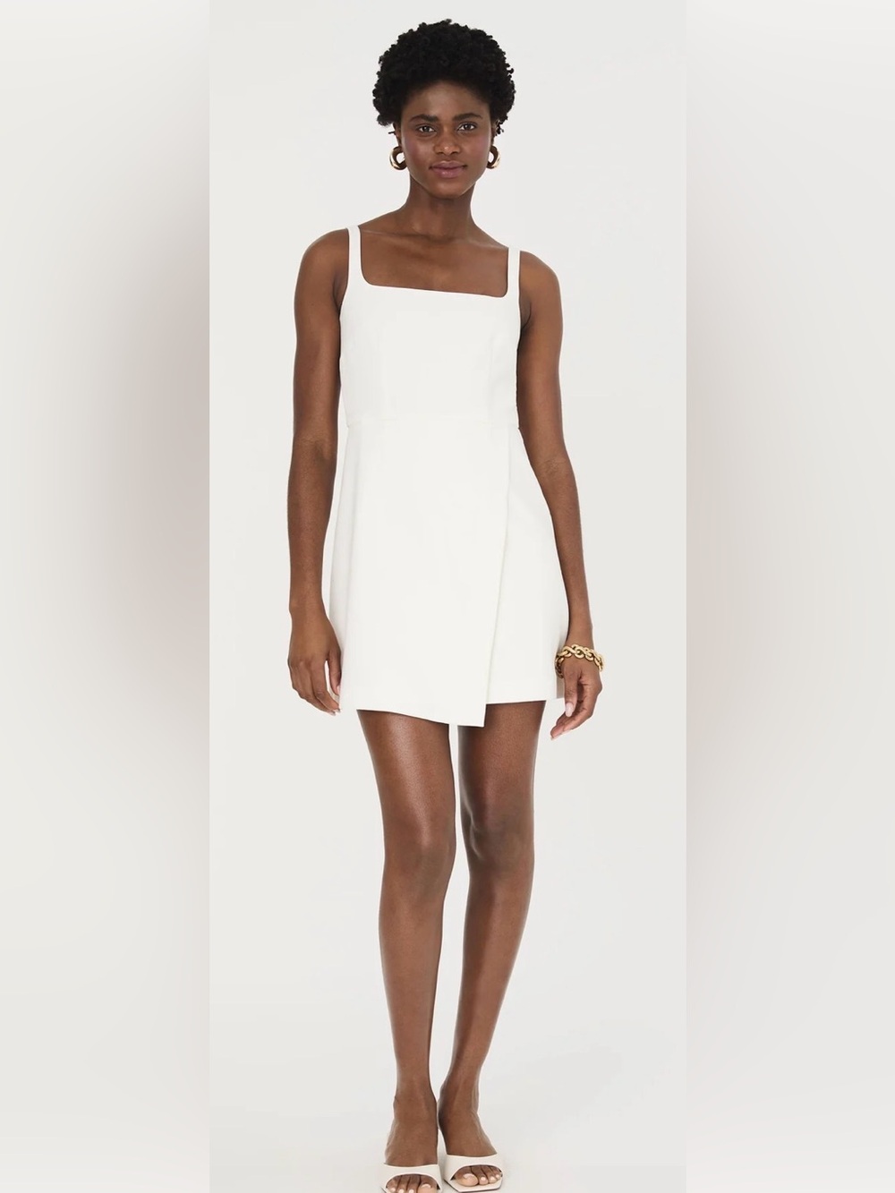 French Connection Whisper faux wrap dress white size 10